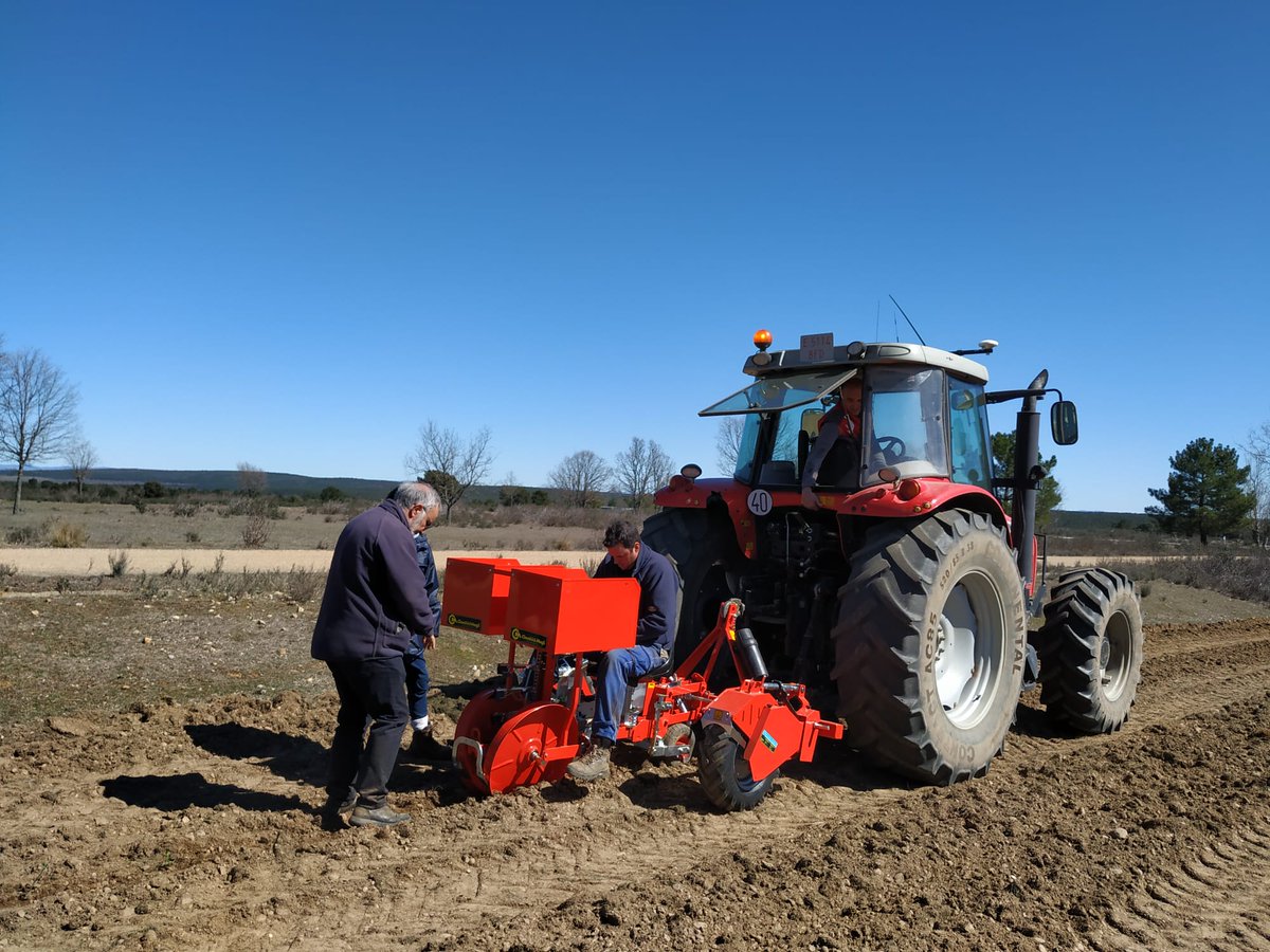 pbiovalor23's tweet photo. Ayer, el @CederCiemat en un ensayo de plantación de Lavandula luisieri en terreno marginal con transplantadora y guiado con GPS. Este mes implantarán 4 ha de ésta y otras aromáticas #másbiodiversidad #menosinsumos @FBiodiversidad #ProyectosPRTR #PlanDeRecuperación @FCesefor https://t.co/X7igSdylrq