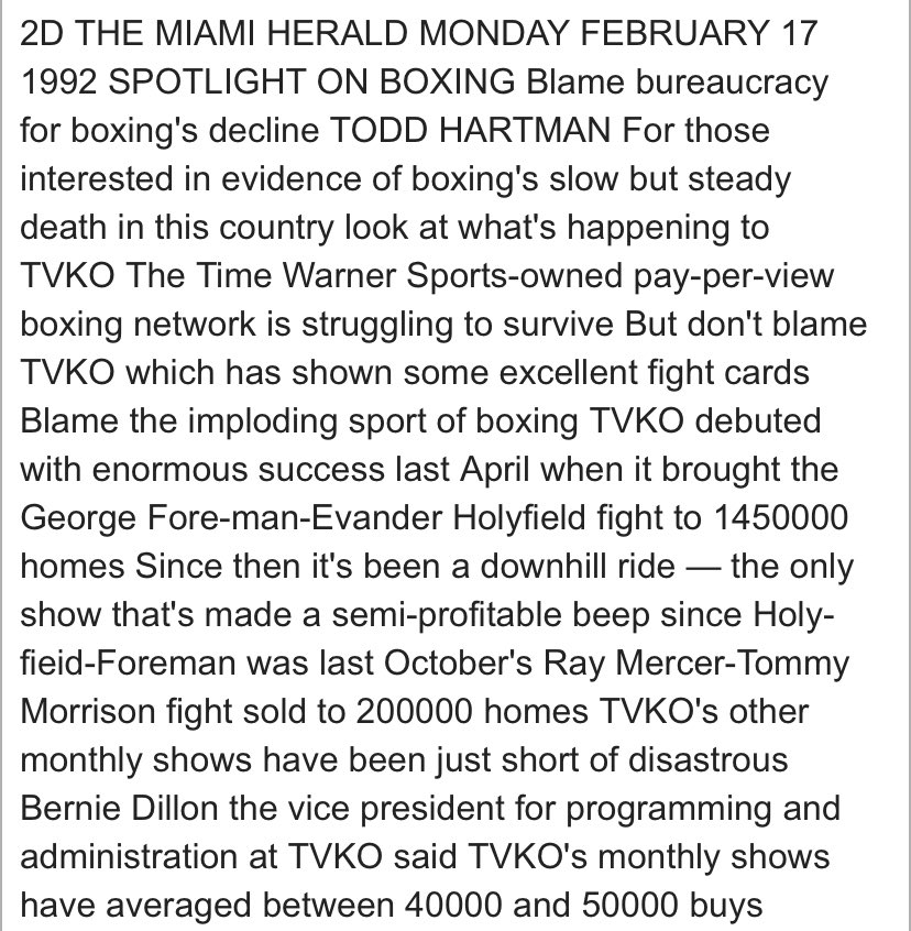 Mark Ortega on Twitter "Boxing PPV buys used to make print. TVKO’s