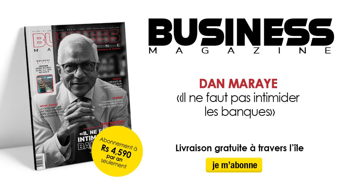 Découvrez toute l’actualité économique de l’île Maurice en un clic !

Cette semaine, Dan Maraye : «Il ne faut pas intimider les banques»

À lire ici: bit.ly/414w5JM
#maurice #banques #mauritius #economy #economie