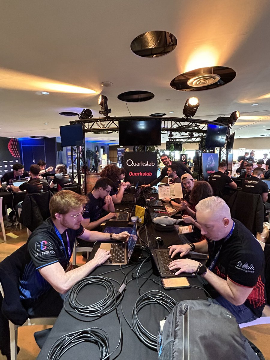 quarkslab's tweet photo. The @EuCyberCup, the first eSport competition dedicated to ethical #hacking during the #FIC2023 (International #Cybersecurity Forum), will start in a few minutes ! Our team is setting up and preparing for these two intense days ! Stay tuned ;-) https://t.co/WmxC2BiZvO