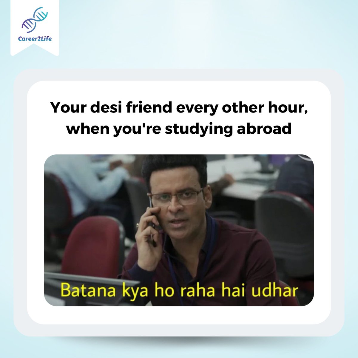 Career2L's tweet photo. Tag that friend!
Visit us at - https://t.co/k7vw335jqx
.
.
.
#career2life #career #studyabroad #highereducation https://t.co/PGw1dPEIu0