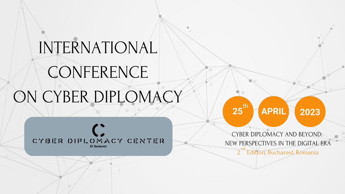 DNSC_RO's tweet image. 📅 DNSC recomandă două evenimente de anvergură în domeniul #cyber: International Conference on Cyber Diplomacy, organizată de către @CyberDiplomacy1  (25 aprilie 2023, Palatul Parlamentului) și../1

✅ cyberdiplomacyconference.com

#DNSC #ICCD #CyberDiplomacy #CyberDiplomacyConference