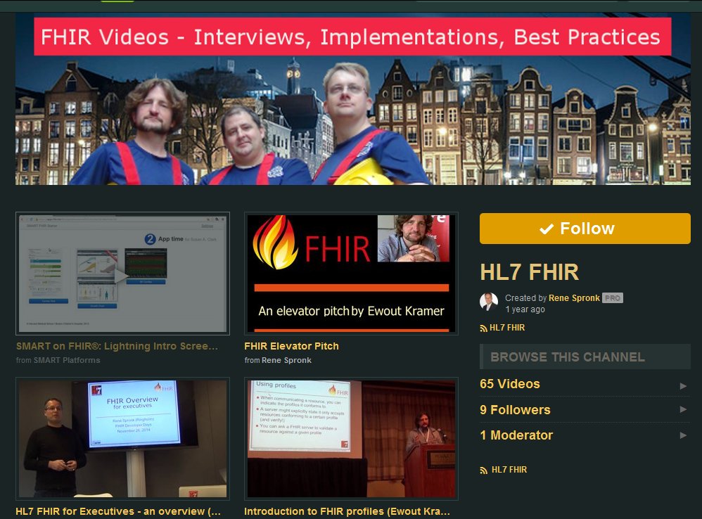 The #HL7 #FHIR Video Channel - now has more than 60 FHIR videos: vimeo.com/channels/hl7fh…