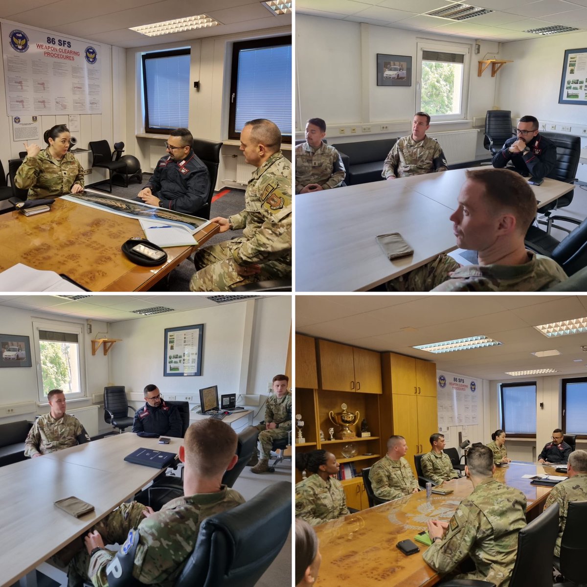 NSPCOE's tweet photo. Very fruitful talks at🇺🇸@RamsteinAirBase❗️
#Grazie to the 435th CRG, 86th SFS and 569th USFPS for your warm welcome!
Terrific discussions on #StabilityPolicing: we're indeed far #StrongerTogether, and we'll #MakeTheDifference in #ProjectingStability & #OrganizingPeace
#SPOpenClub https://t.co/twoIf7H2Zk