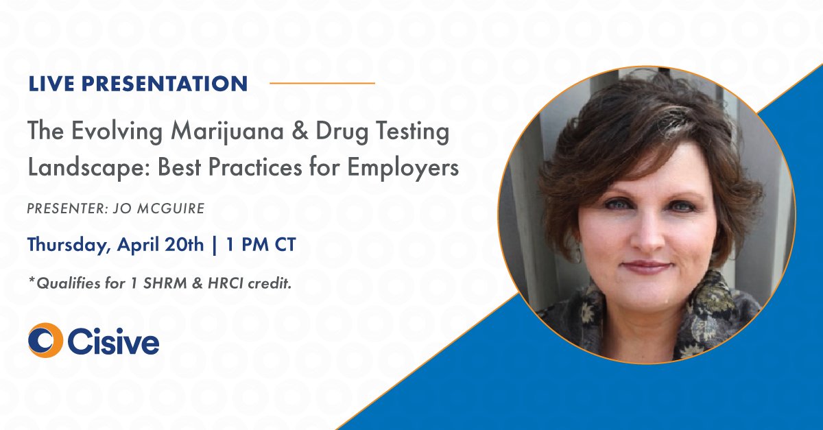 CisiveScreening's tweet photo. There are various legal barriers to marijuana drug testing for employers operating in different states. Discover the latest drug and alcohol screening laws and how to remain compliant.
Save your seat 👉 https://t.co/ivxjZuLBzM
#DrugScreening #MarijuanaTesting #AlcoholTesting https://t.co/vMRfdVsqD0