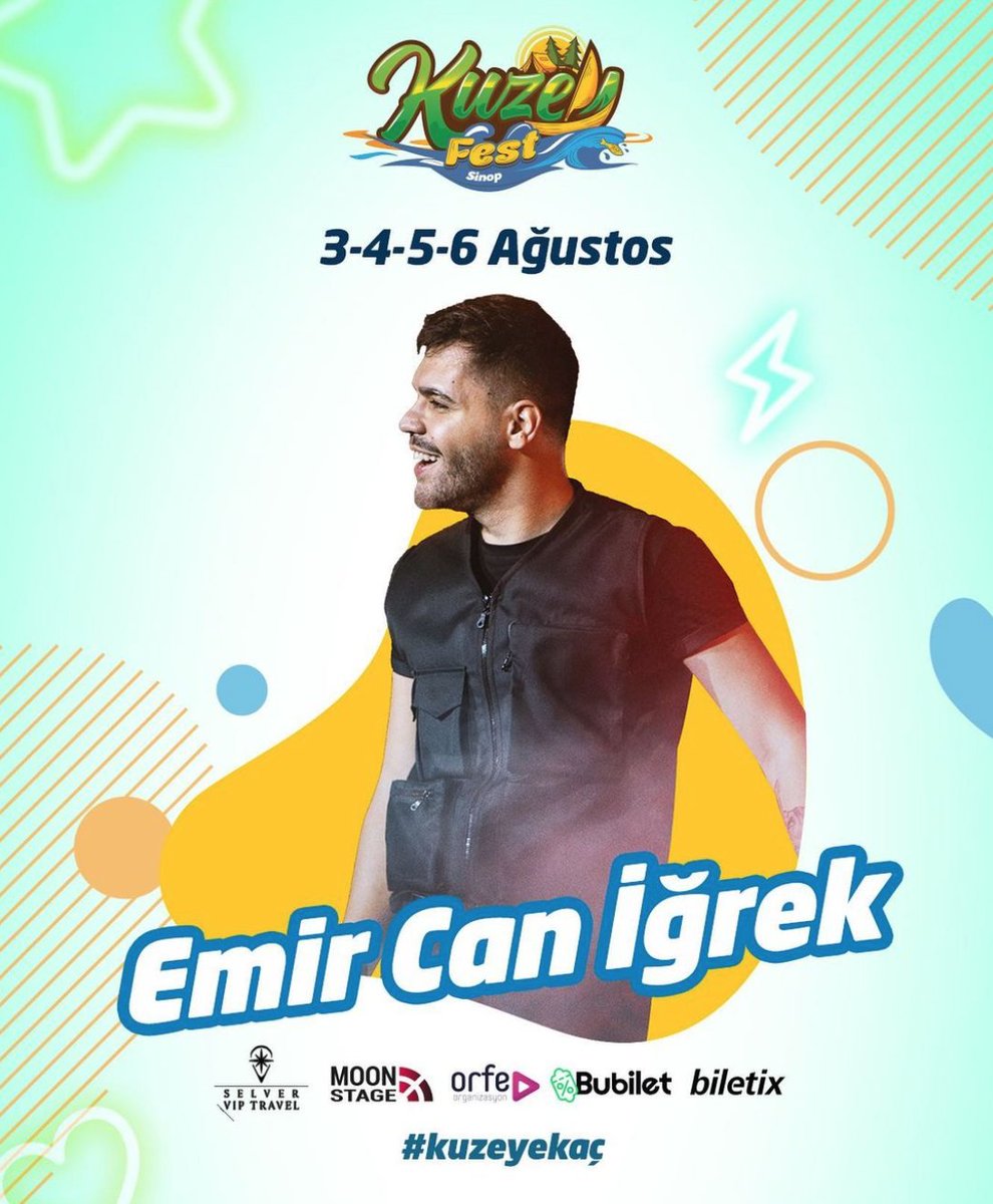 Bu yaz tek kelimeyle EF SA NE! 🔥 Kuzey’in sahillerinde sıcak kumların üstünde Emir Can İğrek ile unutulmaz bir festivale hazır mısınız millet? 😎 İkinci dönem avantajlı biletler için son gün 10 Nisan! 

#kuzeyfest #kuzeyekaç #emircaniğrek