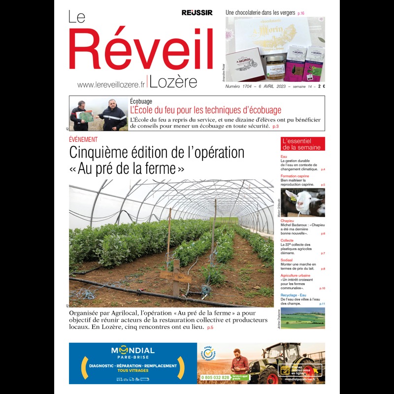 À la une du Réveil Lozère du 6 avril 2023 :

📌 Cinquième édition de l'opération "Au pré de la ferme"

📌 L'École du feu pour les techniques d'écobuage

📌 Eau : la gestion durable de l'eau en question

#agriculture #Lozère