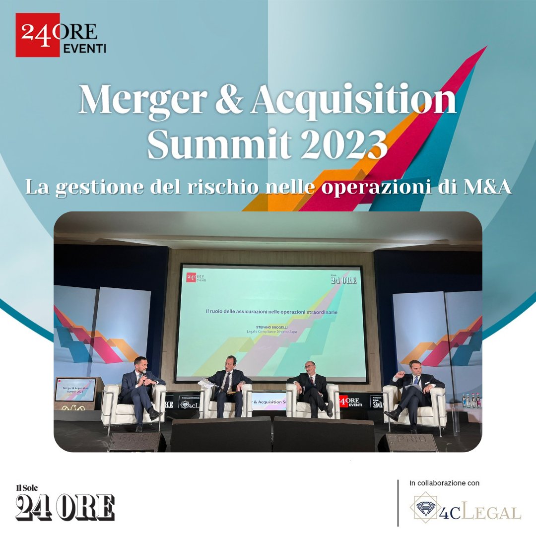 M&amp;A Summit | #riskmanagement, ruolo #assicurazioni, #clausole W&amp;I ed #elusionefiscale focus della prima round table del pomeriggio con:
🔸Stefano Brogelli, #AxpoItalia
🔹Andrea Rodo, <a href="/GeneraliItalia/">GENERALI ITALIA</a> 
🔸Giovanni Mercanti, #MercantiAssociati

▶️eventi.ilsole24ore.com/merger-acquisi…
🎙️<a href="/AleGalimba/">AlessandroGalimberti</a>