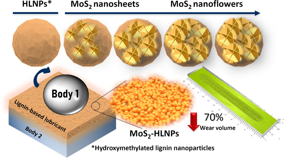 Check out our just published article at Nanoscale <a href="/nanoscale_rsc/">Nanoscale journal family</a> on a #sustainable approach to generate MoS2-decorated lignin nanoparticles as a bio-derived additive for superior tribological performances. 
pubs.rsc.org/en/content/art…

#lignin #biomass #greenchemisty #lubricants
