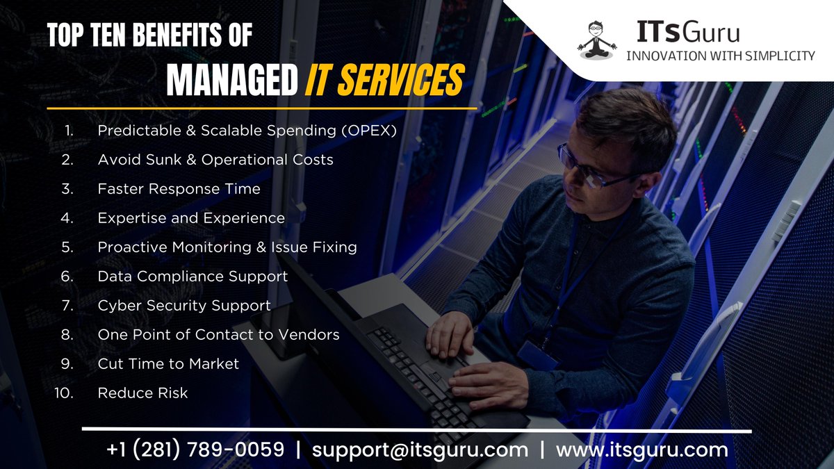 itsguruco's tweet photo. ITsGuru Provides The Best IT Service And Here Are Top 10 Benefits Of Manage IT Services.
#manageit #manageitservice #itservice #benefits #itsupport #it #bestitservice #itsguru https://t.co/fq184HlZd1