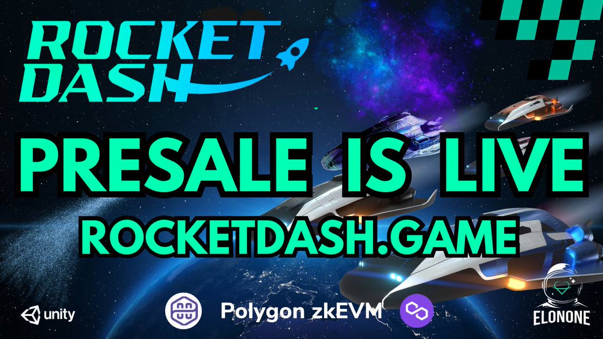 IT'S TIME!! 🚀🚀🚀

RocketDash is happy to announce we are the first #p2e game going live on <a href="/0xPolygon/">Polygon</a>'s #zkEVM network!

The Pre-Sale is now LIVE!

Come buy your #NFT rockets so you are prepared to hit the race tracks in the coming days!

rocketdash.game/onsale

#RocketDash
