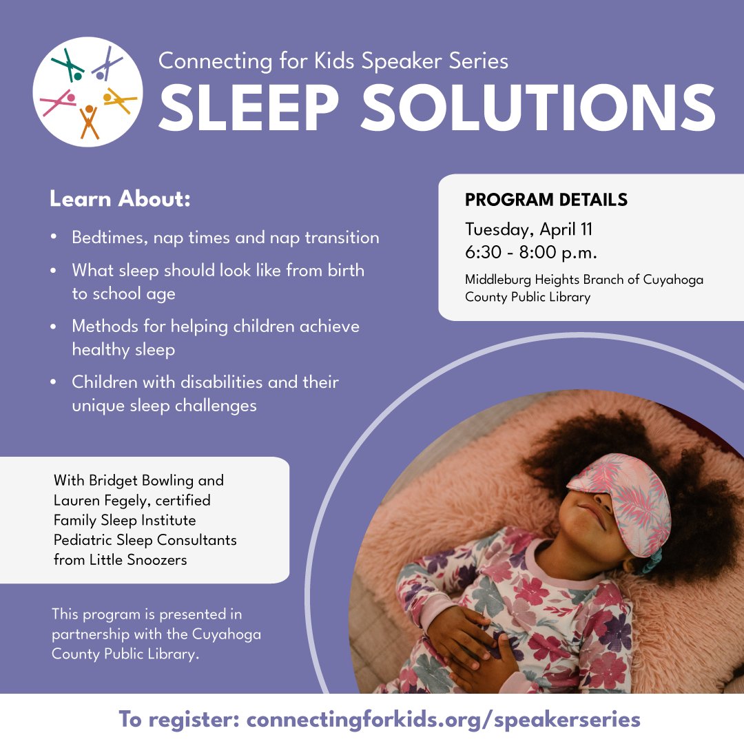 Concerned about your child's sleep habits? Check out this program on April 10! connectingforkids.org/event-5101422
