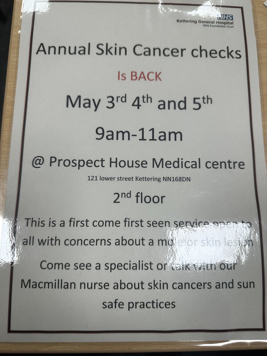 lucyellen1979's tweet photo. Please share @SophieArundel1 @jo_dilley @jillianfloody @Alicechalmers5 @whurst @KGH_CEO 
Amazing idea from dermatology 
#skincancerawareness #ketteringgeneralhospital https://t.co/Zjj8jfVHHL