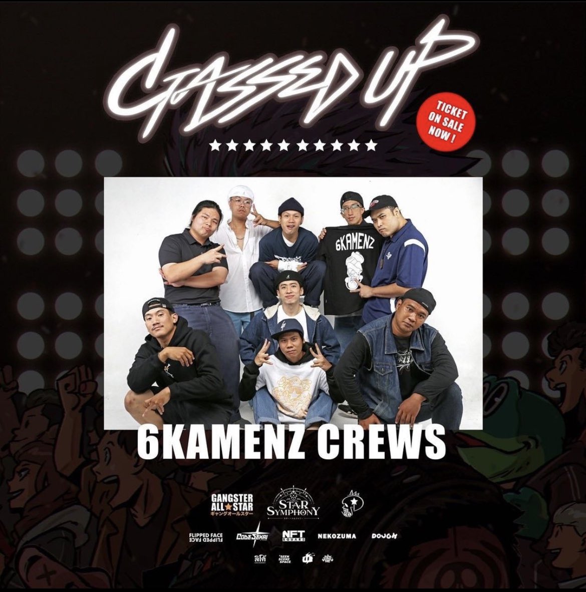 6kamenzcrew's tweet photo. วันที่ 8 เมษายน พบกับพวกเรา #6KAMENZ 
ที่งาน #GASSEDUP by #GANGSTERAllStar 

ในงานจะเต็มไปด้วยศิลปินที่จะมาทั้งในรูปแบบ Pop-up Exhibition และ Performance Show รวมไปถึงคอนเสิร์ตที่นำโดย #BombAtTrack

Lido Connect Theatre 2 ตั้งแต่เวลา 15.00 เป็นต้นไป
ราคาบัตรหน้างานราคา 990.- https://t.co/GlAci3rxI2