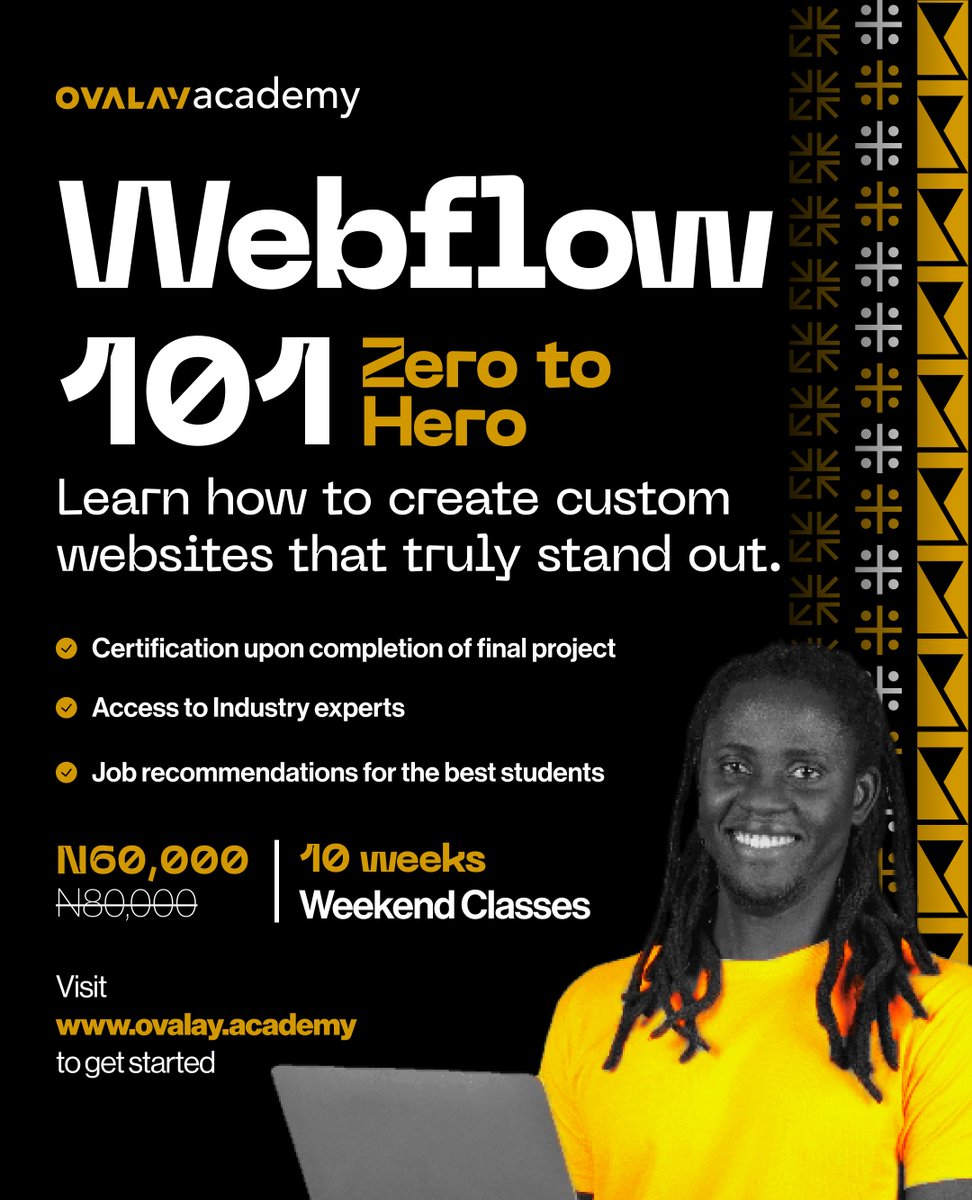 ovalaydigital's tweet photo. To register for any of our courses visit https://t.co/a0KiqS3ru5.
If you experience network issues, loading the website you can try this:
https://t.co/izFkCOQUrP
#ovalayacademy #learnui #learnbranddesign #learnwebflow #learnhtml https://t.co/ZOyrGkvPdW