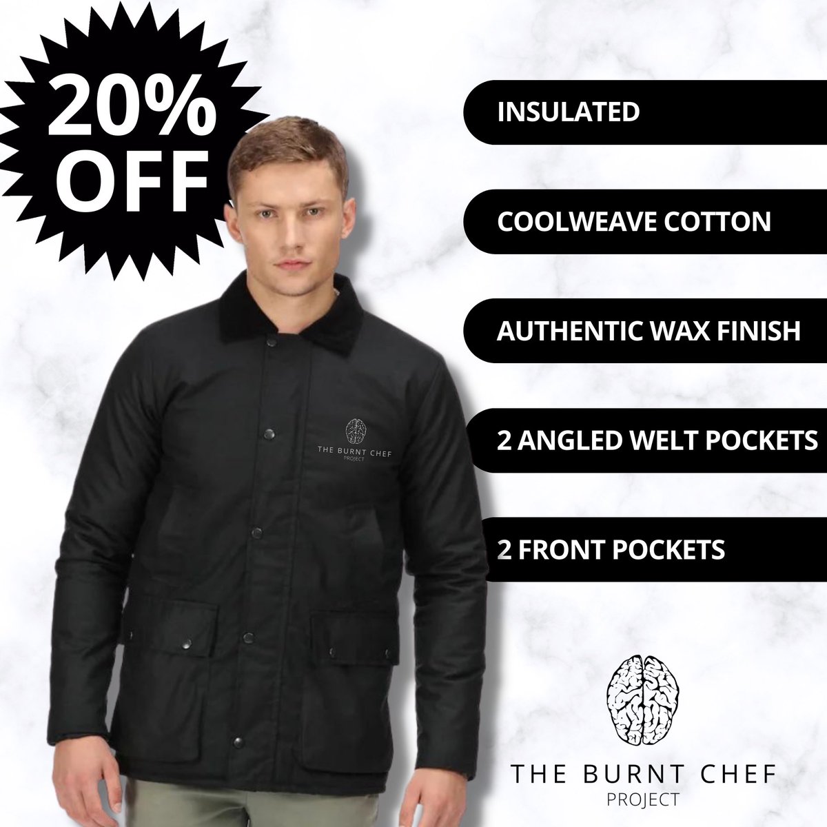 Combine practicality, style and warmth in The Burnt Chef Wax Jacket.

𝗡𝗼𝘄 𝘄𝗶𝘁𝗵 𝟮𝟬% 𝗢𝗙𝗙 𝗯𝗼𝘁𝗵 𝗺𝗲𝗻𝘀 & 𝘄𝗼𝗺𝗲𝗻𝘀 𝘀𝘁𝘆𝗹𝗲𝘀!

Get the job done in style!

Order yours now👇
theburntchefproject.com/hats-coats

#hospitalitysupport #merchandise #countrywear