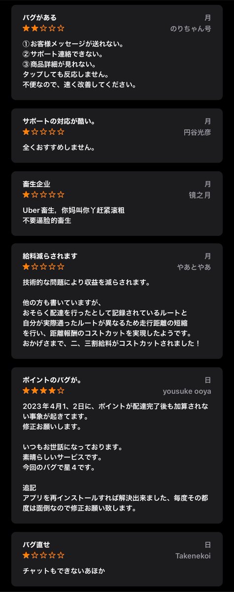ProtestUberEats's tweet photo. 受け渡し商品内容の確認ができない
お客様とのチャットメッセージやり取りができない等のバグ報告が多数有り
致命的且つ危険な状態です
現在ウーバーイーツ配達用アプリは重大な不具合を起こしています
Uber Eats センターはチャットサポートを閉鎖しております
配達員 パートナー の方はご注意下さい https://t.co/0t2E6Myhss