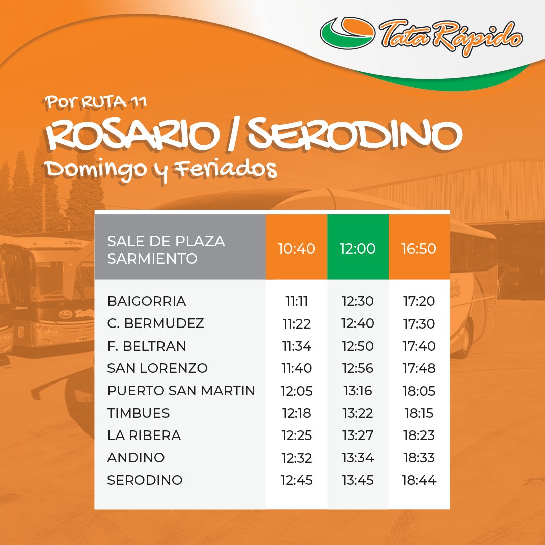 tatarapidook's tweet photo. ℹ️ Línea #SERODINO - #ROSARIO por Ruta 11.
Nuevos horarios a partir del LUNES 10 DE ABRIL. https://t.co/JfVucIBWXG