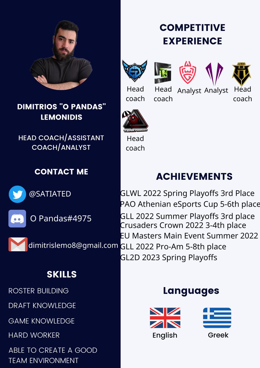 Hello, I'm LFT for summer split! After a lot of things that happened (irl) I decided to follow and do what I love for 1 more split.

Leaguepedia: lol.fandom.com/wiki/O_Pandas

Contact me via Twitter/Discord ( DMs are open) 

Retweets and likes are highly appreciated! 💙
