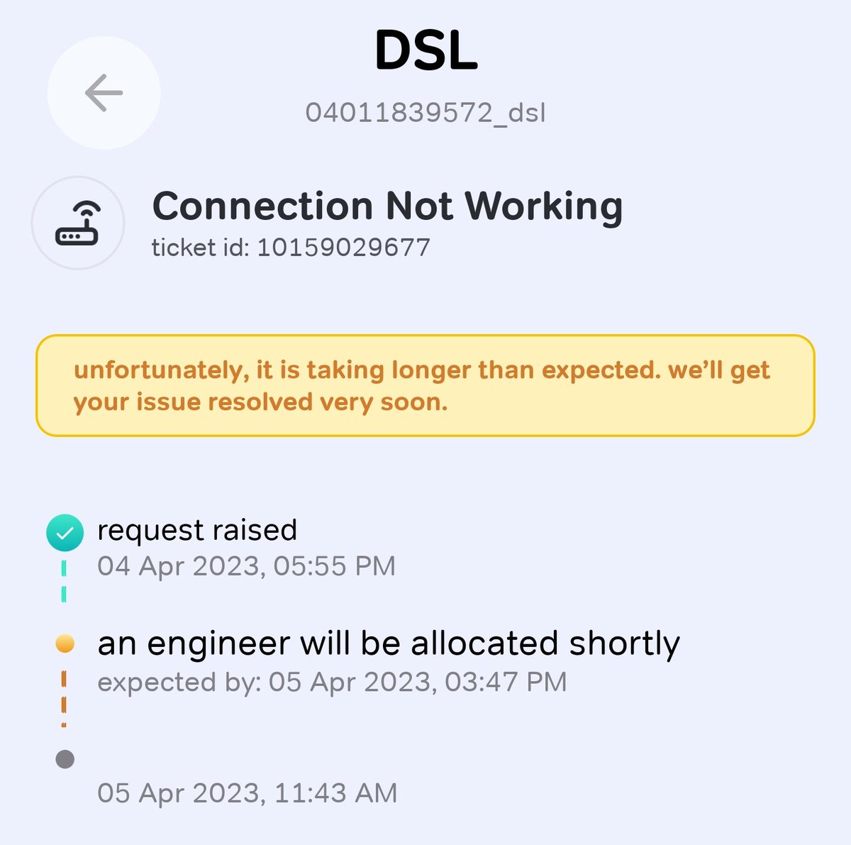 Iamazing_AR's tweet photo. @Airtel_Presence F you don't have engineers to assign for resolving the issue, then stop providing interest service. Hence customers will choose another provider. It's been more than 24hrs engineer not assigned. @Airtel_Presence @airtelindia #airtelthanks https://t.co/ATErnTK4YI