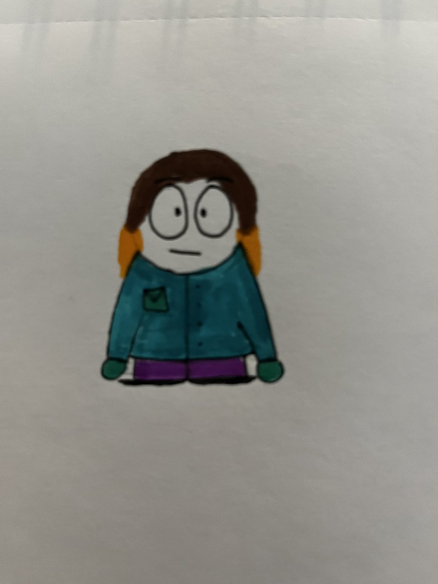 TimYingling's tweet image. My 12yo decided to draw herself as a @SouthPark character.