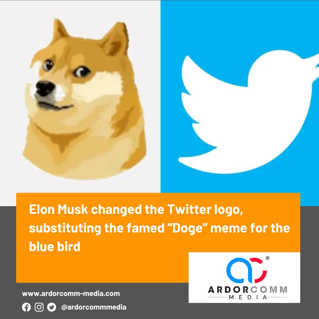 ardorcomm's tweet photo. Elon Musk changed the Twitter logo, substituting the famed “Doge” meme for the blue bird
-By ArdorComm News Network
https://t.co/Z8bKpUfZCr
#ArdorComm #ArdorCommNews #elonmusk #elonmusknews #changed #Twitter #Twitterlogo #substituting #femed #Dogo #meme #bluebird #Twitterdogo https://t.co/8m7AJQGfpS