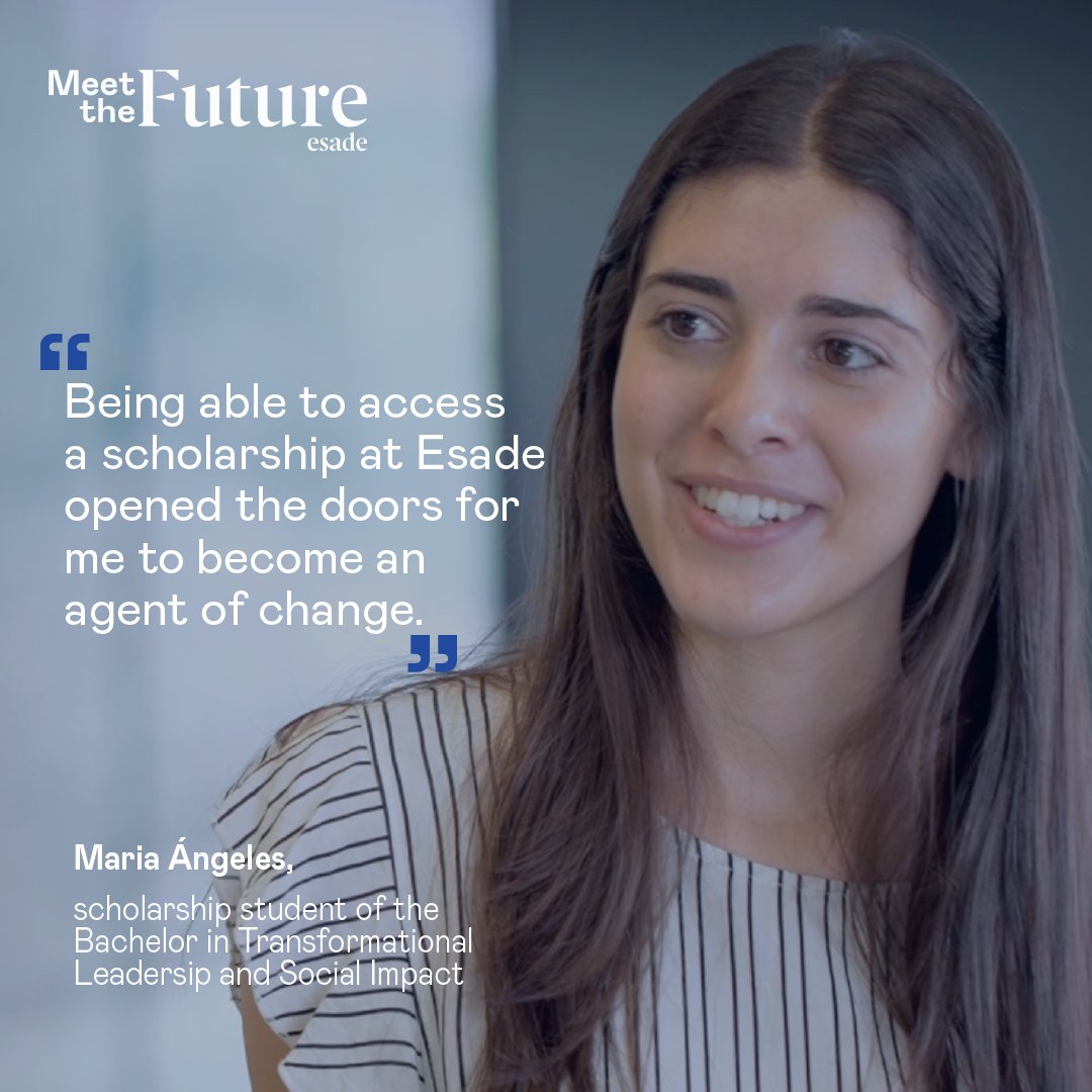 Esade's tweet photo. What are the stories behind our students' decision to study at #Esade? Ángeles tells us about her goal of improving universal access to education and how her family encouraged a career in social entrepreneurship. #EsadeForTalent. Meet Ángeles👇 https://t.co/Pl5hJMdkOR https://t.co/xNzNgqkyXX