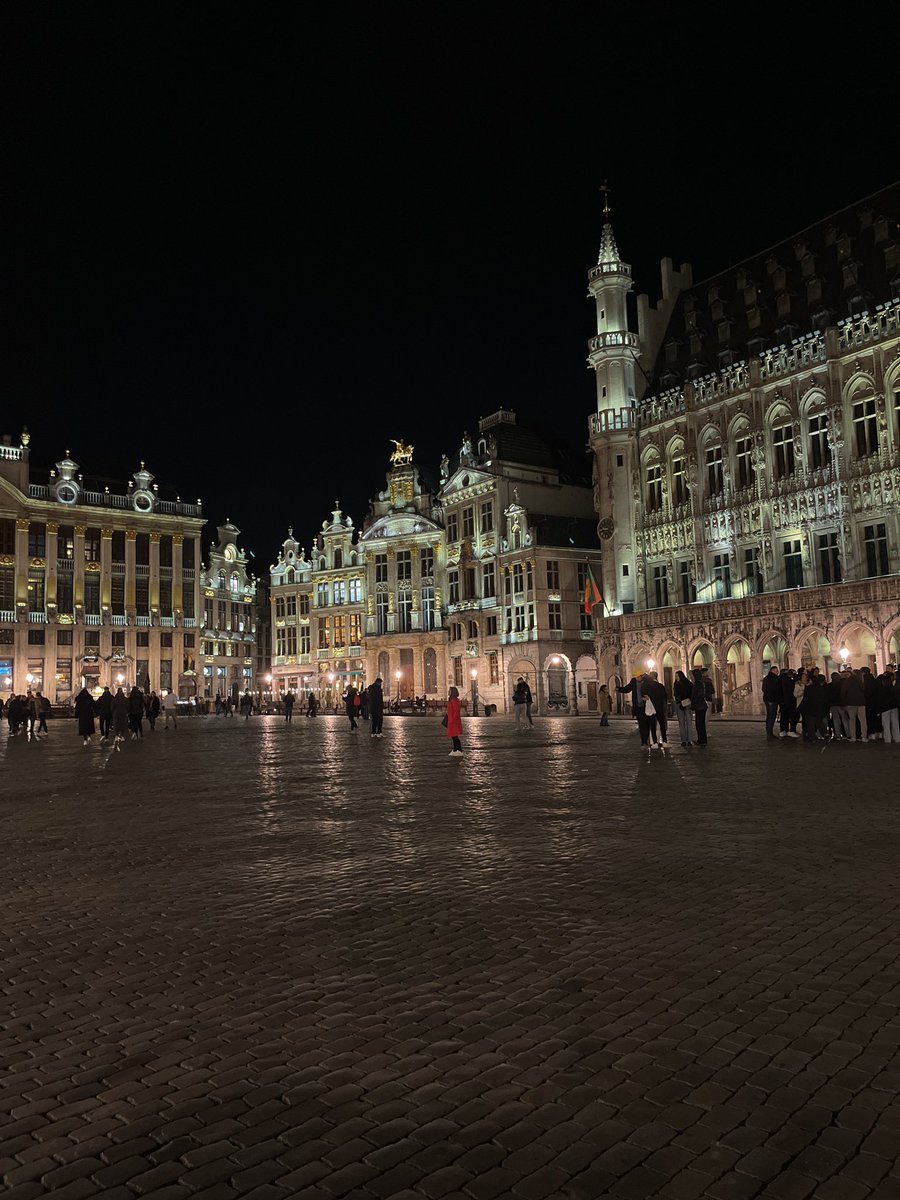 Merreljean's tweet photo. #Brussels at night https://t.co/fhqLiEZ02U