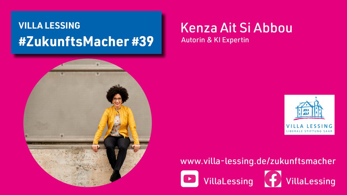 Die @VillaLessing spricht mit Vorausdenker*innen über ihre #Visionen und #Ideen für die #Zukunft unseres Landes. Heute mit der ZukunftsMacherin @KenzaAbbou – Autorin und KI Expertin. t1p.de/awp4b 🧡Dank @KenzaAbbou