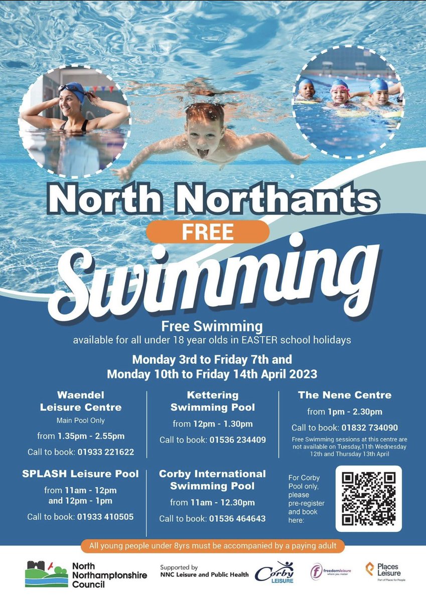 CBA Unit Provision (@cba_unit) on Twitter photo North Northants are offering free swimming sessions over the Easter half term break for under 18’s. Please see below for further information and venues. <a href="/CorbyBusinessAc/">Corby Business Academy</a> North Northants are offering free swimming sessions over the Easter half term break for under 18’s. Please see below for further information and venues. <a href="/CorbyBusinessAc/">Corby Business Academy</a>