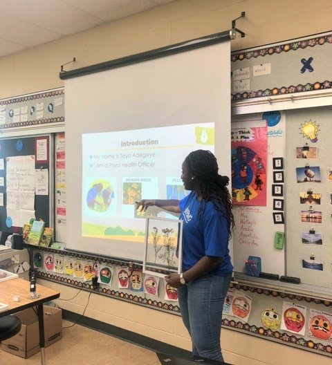 Last month was Canadian Agriculture Literacy Month #CALM2023. It was a pleasure sharing my passion for agriculture, especially about the control of invasive weeds and pests with wonderful grade 5 students. I got lots of questions👌🏾 #landstewardship @aitcsk @AITCCanada