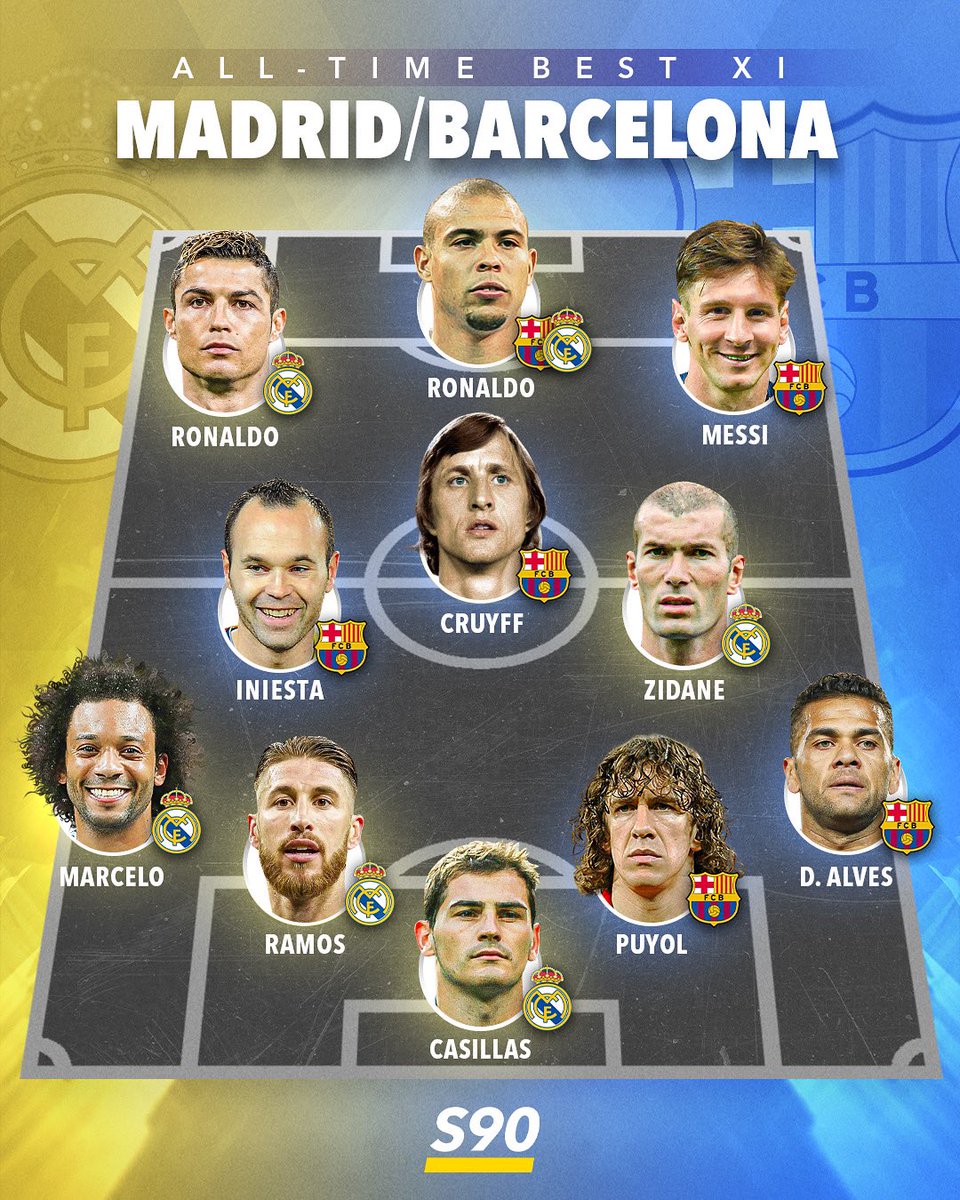 Real Madrid &amp; Barcelona 
All Time Best XI ⭐️