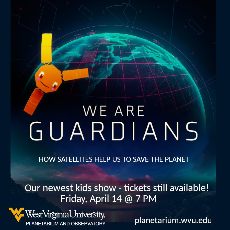 WVU Planetarium (@wvuplanetarium) on Twitter photo Our newest planetarium show! Tickets are still available - Friday, April 14 @ 7 PM - Register at our website or search on Eventbrite. <a href="/WVUEberly/">WVU Eberly College</a> #astronomy #planetarium #EarthDay Our newest planetarium show! Tickets are still available - Friday, April 14 @ 7 PM - Register at our website or search on Eventbrite. <a href="/WVUEberly/">WVU Eberly College</a> #astronomy #planetarium #EarthDay
