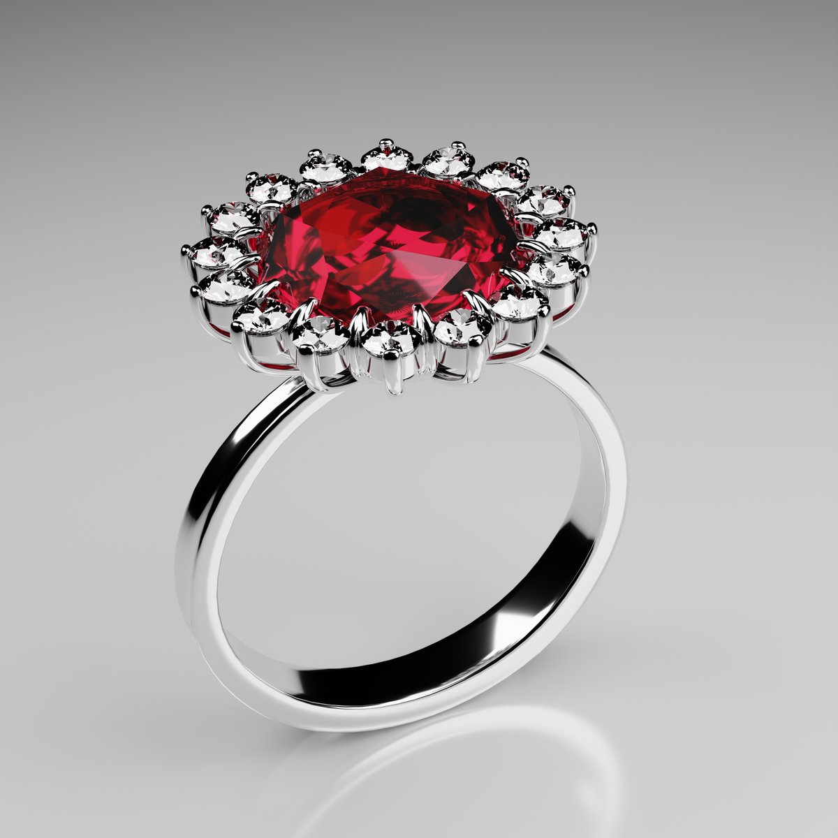 s7ntech's tweet photo. Small #rendering of a white #gold #engagement #ring with #diamonds and a #ruby
#blender3d #3dring #3drender #jewelryrendering #jewelry #modeling #modelling3d #3dmodelling https://t.co/zuEERpvlF0