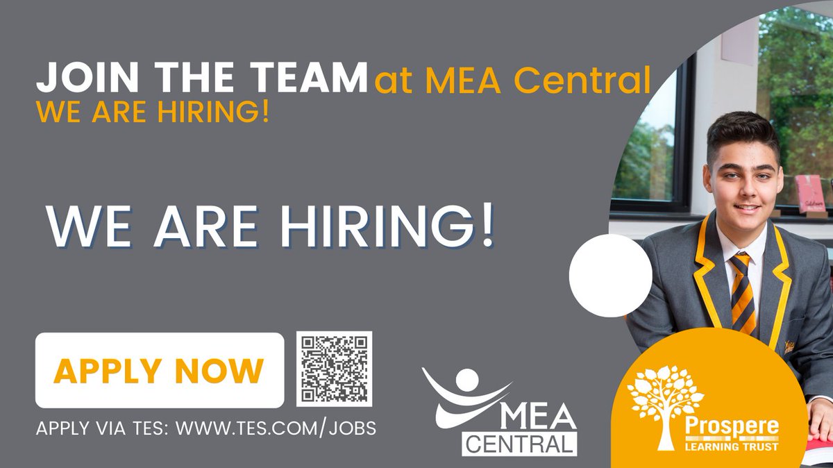 Opportunities with @MEAcentral! ⭐Pastoral Manager ⭐Teacher of Maths ⭐SEND Exams Assessment & Engagement TA3 ⭐Curriculum Lead for Performing Arts ⭐Assistant Vice Principal ⭐Teacher of Art ⭐Teacher of English ✔Find out more: tes.com/jobs/employer/…