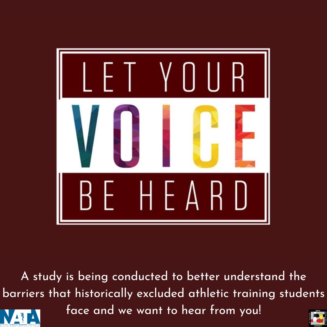 If you are currently an athletic training student in the final year of your program or an early professional athletic trainer, please consider sharing your experiences through our survey. Any ATS or early professional can participate, but it would be especially helpful for us to