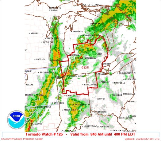 wxusa's tweet photo. Update 8:55 pm EDT: A tornado watch has been issued for northern Indiana, lower Michigan, and northwest Ohio until 4 pm EDT. Please be weather aware! #ohwx #inwx #miwx https://t.co/sX0PNMAg2X