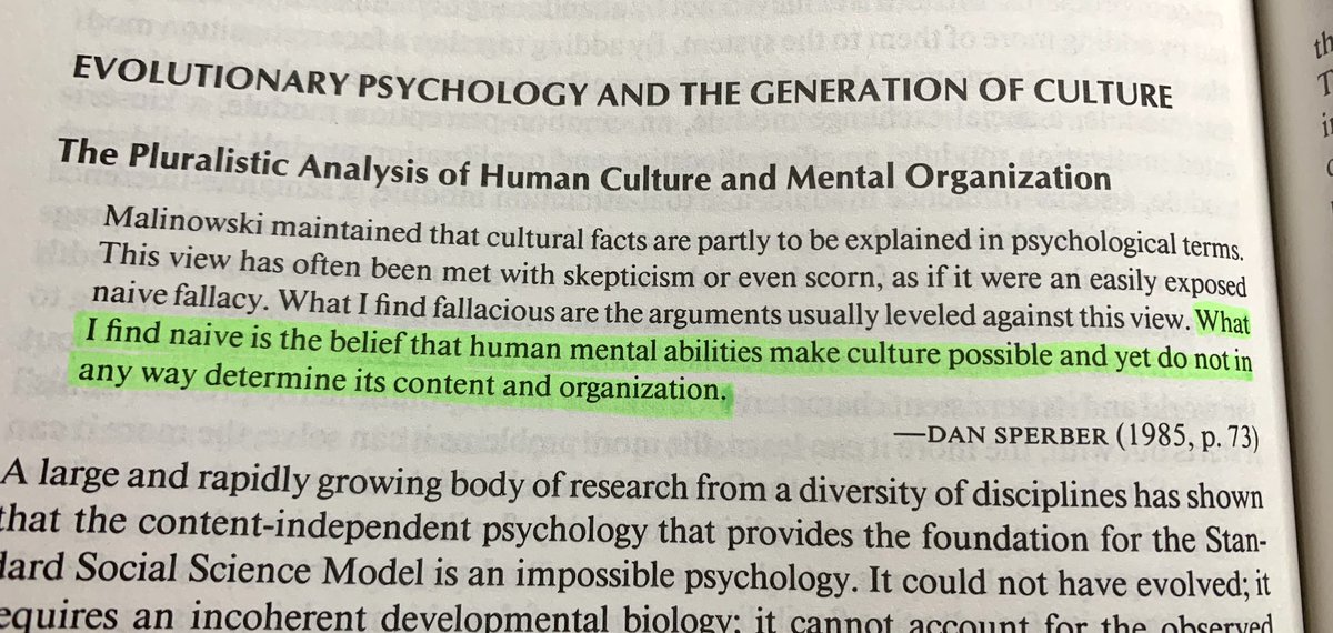 “What I find naive is the belief that human mental abilities make culture possible and yet do not in any way determine its content and organization.”
