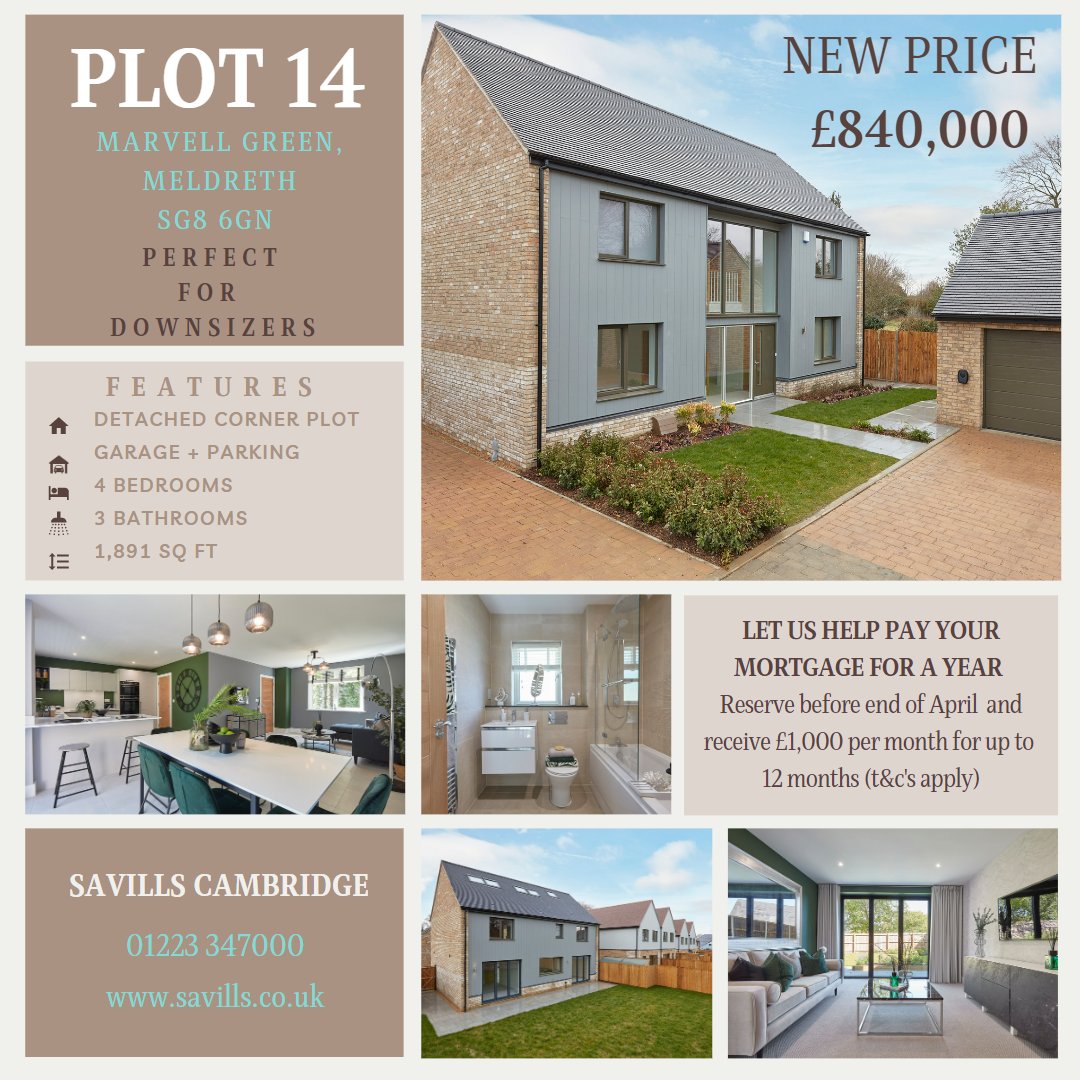 enterprisepg's tweet photo. ✨LAST PLOT REMAINING ✨
Plot 14, Marvell Green 
Marvell Green is set back off the main high street in an exclusive development surrounding a leafy open space. 

RESERVE IN APRIL AND RECEIVE £1000 PER MONTH TOWARDS YOUR MORTGAGE FOR UP TO 12 MONTHS*
*t&amp;c apply https://t.co/aGjxORTiO6