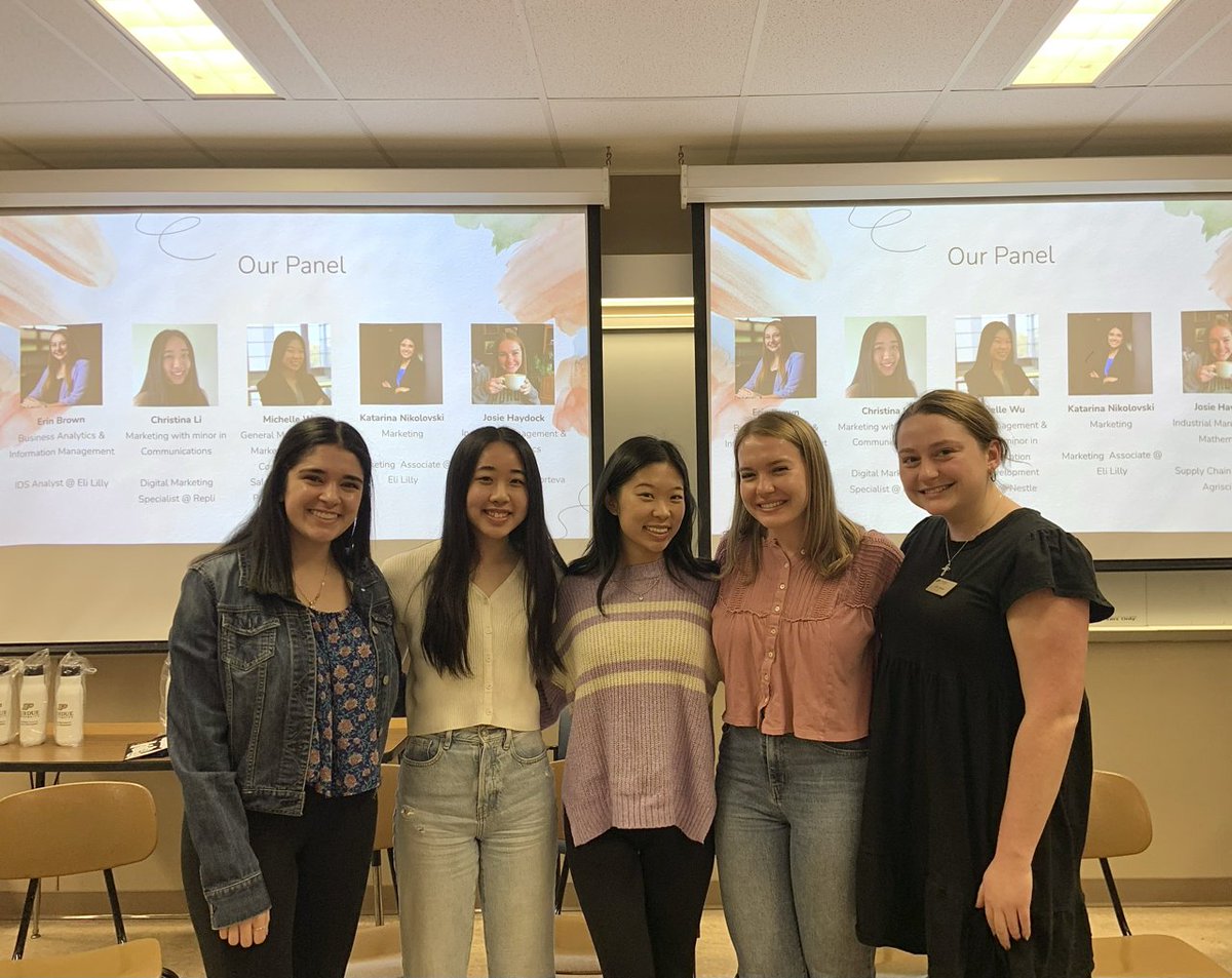 This Monday, BWC Ambassadors had the opportunity to listen from the experiences of graduating business school seniors as a part of a Senior Women's Panel 🚂

@PurdueBusiness #BrockWilsonCenter #WomenLeaders #EmpoweringWomen #PurdueBusiness