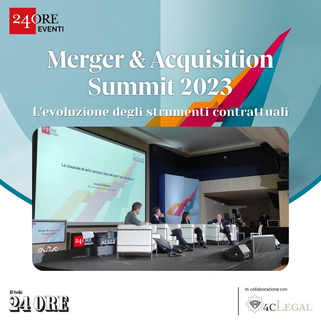M&amp;A Summit | Come evolvono gli #strumenticontrattuali? Il punto su documenti preliminari, clausole di #exit e strumento dell'opzione con:
🔹Daniela Sabelli, <a href="/SPB_Global/">Squire Patton Boggs</a> 
🔸Marco Marinoni, #GiovanardiStudioLegale
🔹Francesco Bernocchi, #FSI

▶️24oreventi.ilsole24ore.com/evento-merger-…