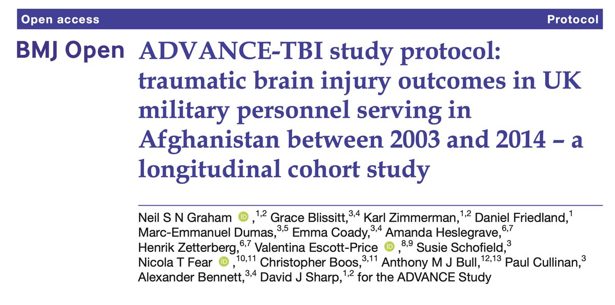 Neil Graham (@nsngraham) on Twitter photo Excited to share our plans for ADVANCE-TBI, investigating long-term neurological outcomes of traumatic brain injury in UK armed forces personnel
bmjopen.bmj.com/content/13/3/e…
<a href="/AdvanceStudy/">ADVANCE Study</a> <a href="/dms_dmrc/">DMRC-Stanford Hall</a> <a href="/DrA_N_Bennett/">Alexander Bennett</a> <a href="/Neurosharp/">@Neurosharp</a> <a href="/GusZimmerman/">GZ</a> <a href="/ntfear/">Nicola Fear</a> with thanks to the ADVANCE charity Excited to share our plans for ADVANCE-TBI, investigating long-term neurological outcomes of traumatic brain injury in UK armed forces personnel
bmjopen.bmj.com/content/13/3/e…
<a href="/AdvanceStudy/">ADVANCE Study</a> <a href="/dms_dmrc/">DMRC-Stanford Hall</a> <a href="/DrA_N_Bennett/">Alexander Bennett</a> <a href="/Neurosharp/">@Neurosharp</a> <a href="/GusZimmerman/">GZ</a> <a href="/ntfear/">Nicola Fear</a> with thanks to the ADVANCE charity
