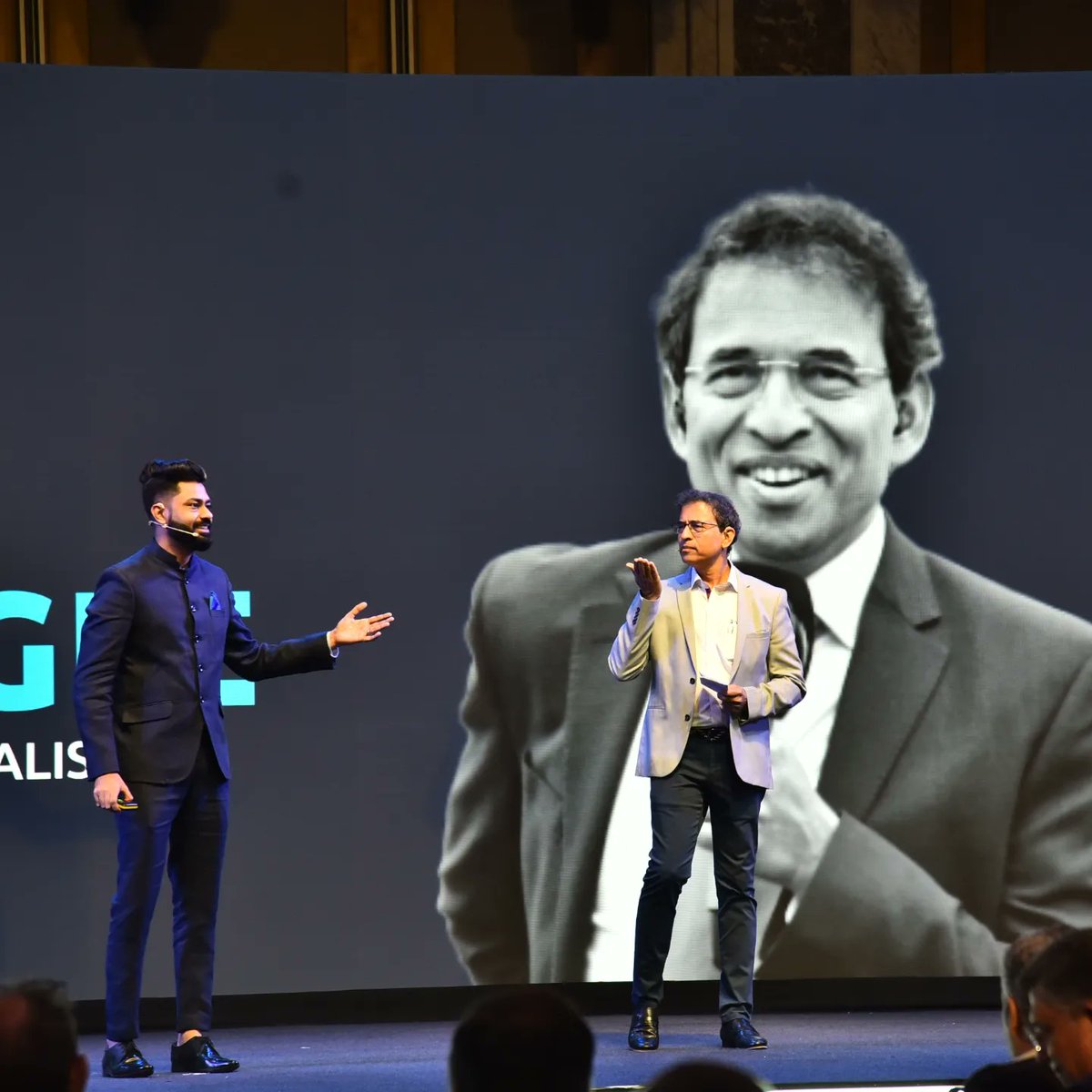 Mikemurali's tweet photo. A true fan boy moment to share the stage and speak about cricket and more with one of my biggest inspiration ..the genius ..Harsha Bhogle! Was truly a dream come true! 

@bhogleharsha Thanks for this honor chief. You were, are and will always be the undisputed VOICE OF CRICKET! https://t.co/MZ8V1yBFK7
