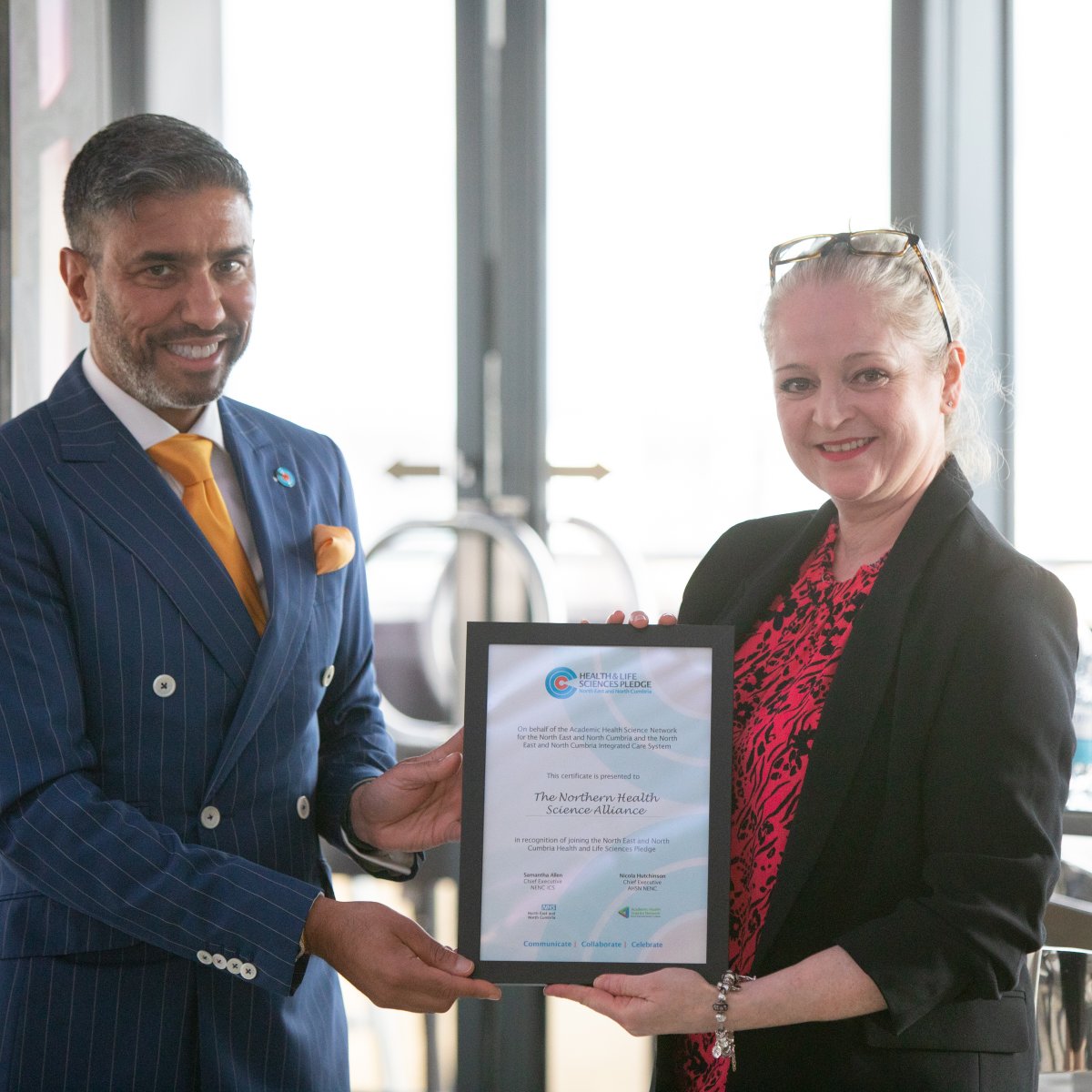 The_NHSA's tweet photo. We stand alongside partners across the region’s health &amp; life sciences ecosystem as supporters of the Health and Life Sciences Pledge to commit to collectively addressing the challenges within the sector @AHSN_NENC @NENC_NHS #NENCPledge https://t.co/3fJWnfaOmL