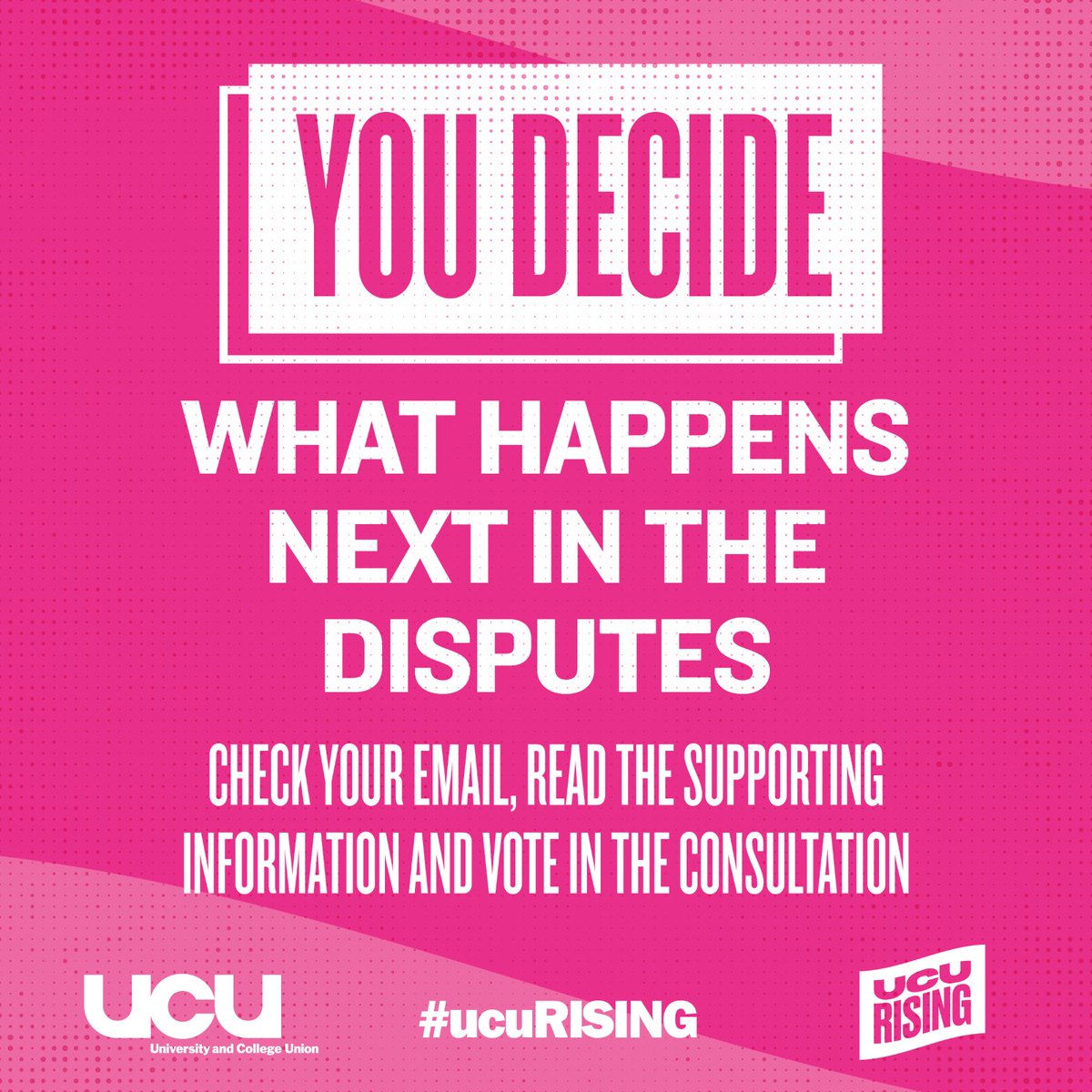 All members should now have received an email for the pension and pay & conditions consultations The information provided includes higher education committee recommendations, negotiators' reports, full details of the proposals and a unique voting link Please vote #ucuRISING