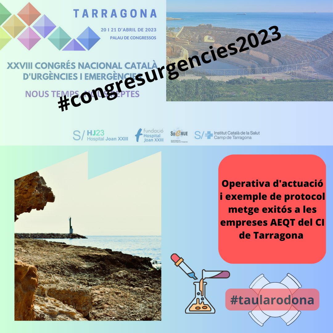 SoCMUE (@socmue) on Twitter photo Bon dia!
🔝Només queden 1️⃣5️⃣ dies per al #congresurgencies2023 #socmue a #tarragona on no podia faltar una #taularodona sobre #protocols #AEQT
➕ℹ️ socmue.cat
<a href="/hjoan23/">Hospital Universitari Joan XXIII</a> #noustempsnousreptes
US HI ESPEREM‼️ Bon dia!
🔝Només queden 1️⃣5️⃣ dies per al #congresurgencies2023 #socmue a #tarragona on no podia faltar una #taularodona sobre #protocols #AEQT
➕ℹ️ socmue.cat
<a href="/hjoan23/">Hospital Universitari Joan XXIII</a> #noustempsnousreptes
US HI ESPEREM‼️