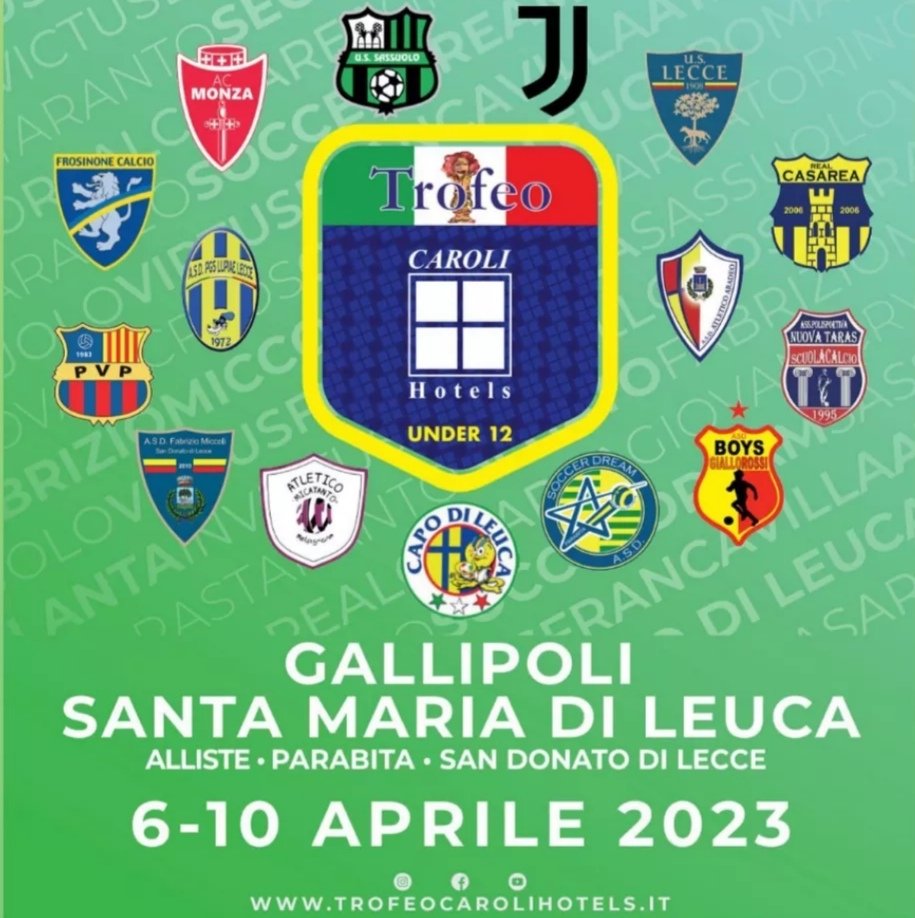 GianlucaLupo1's tweet photo. Trofeo Caroli - Cat. Under12!
Pronti ππ
#PGSLUPIAE nel girone con #Frosinone, #Lecce, #RealCasarea e #Parabita π
#CalcioGiovanile https://t.co/X8TFqbWUIG