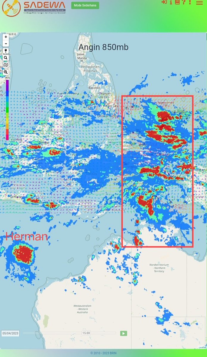 Mengapa hujan deras masih mengguyur? Karena siklon Herman yg dua hari lalu sudah luruh sepenuhnya, kini MENGUAT kembali di selatan Jatim, didukung kelembapan tinggi di timur Indonesia. Herman dan vorteks berpotensi saling terkoneksi dan memperkuat menimbulkan chaos cuaca.