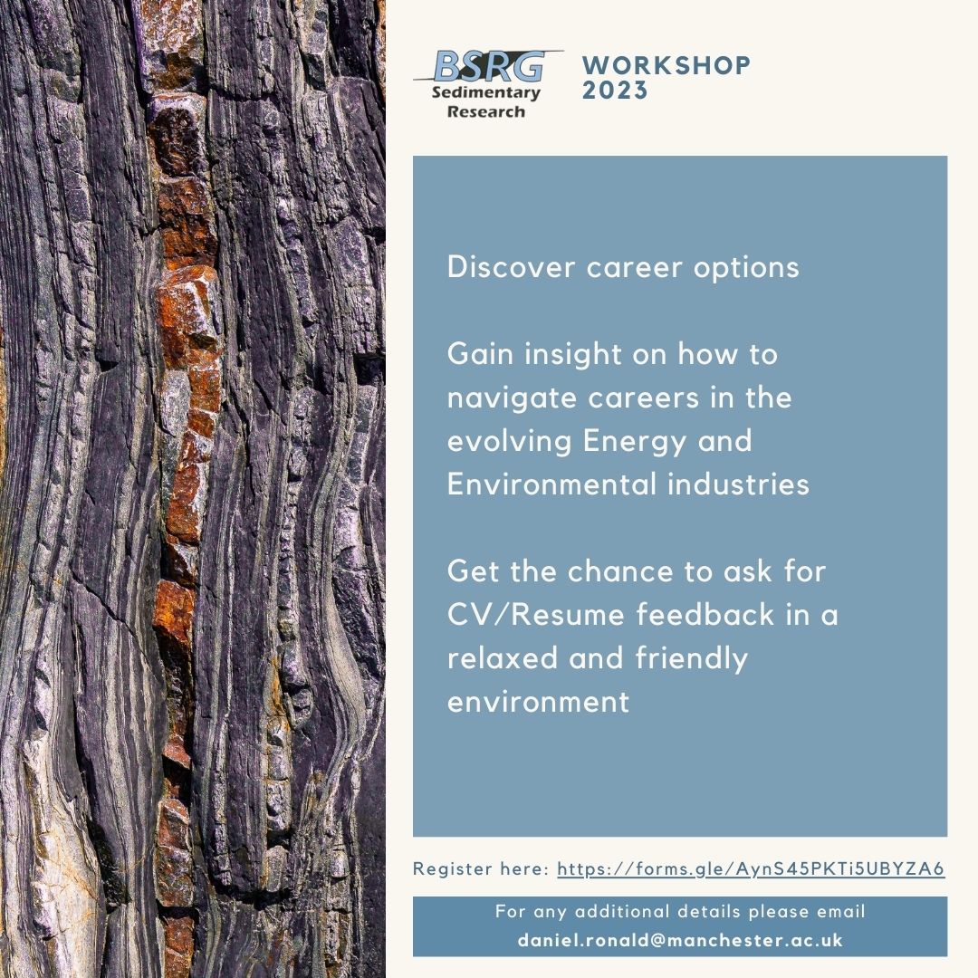 Are you a postgraduate student or early career scientist in #sedimentology and #stratigraphy? 
Join us for our next workshop! Our panel of experts from industry and academia will discuss career paths and answer your questions. Plus, get 1:1 feedback on your CV/resume 📝
