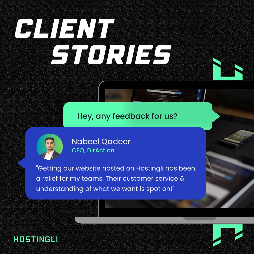 HostingliReal's tweet photo. Caring for our clients and ensuring their problems are resolved timely, is a pillar on which we stand.

Hear from the CEO of @diractionskills, @nabeelaq, who shares about his team's experience with Hostingli. https://t.co/bgi0gAvHWV